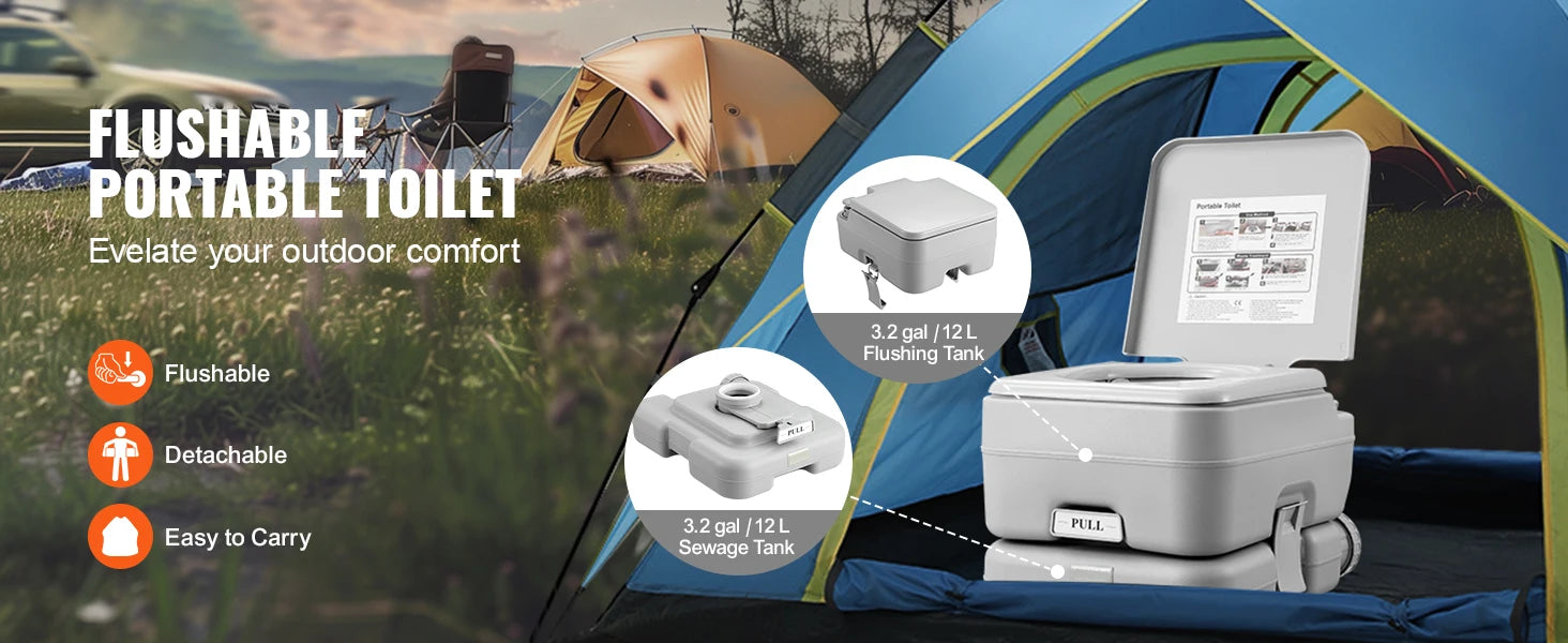 Draagbaar Campingtoilet – Hygiënisch, Geurloos & Lekvrij – WC Voor Kamperen, Boot & Outdoor