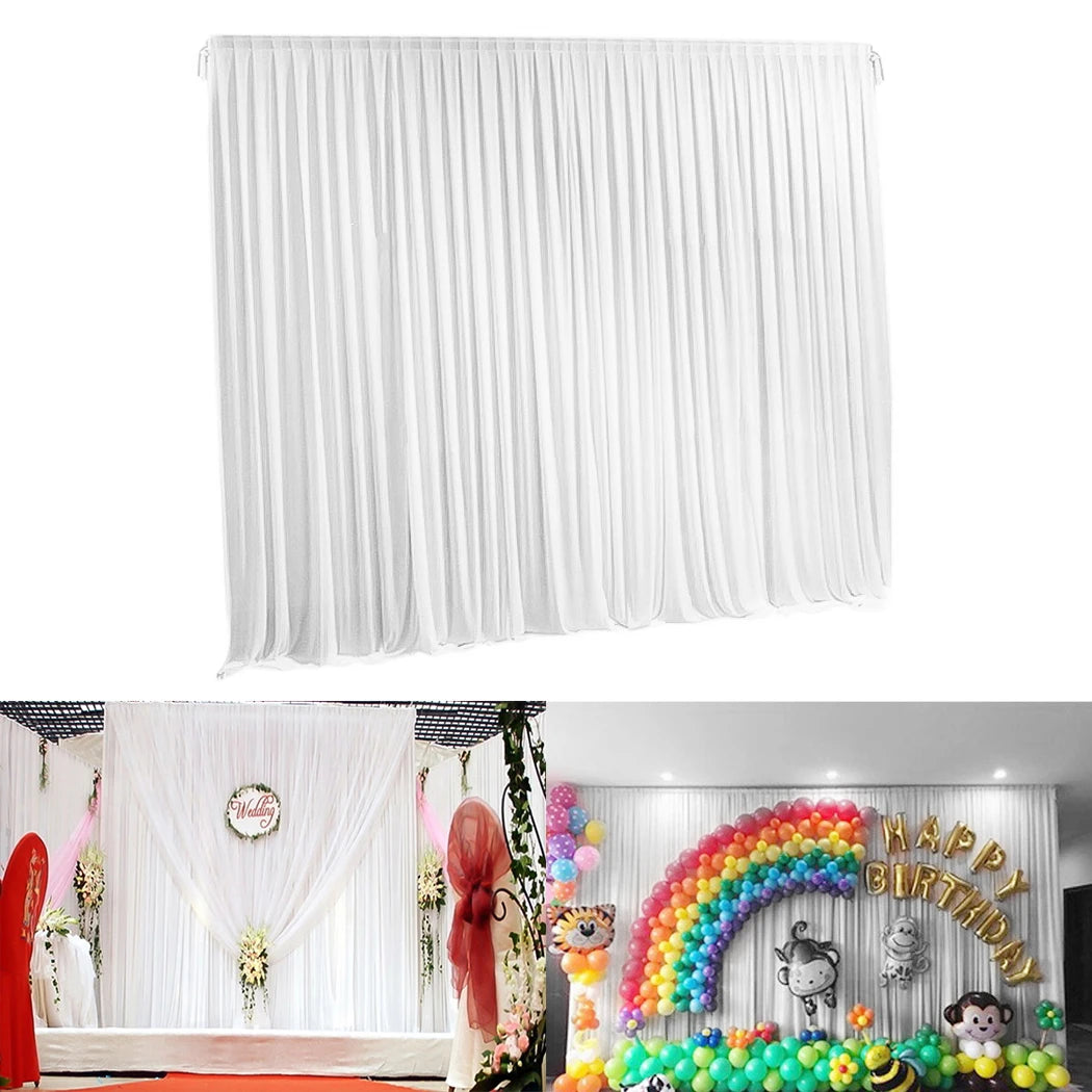 Witte Backdrop Gordijn 3x3M – Plooien Decoratie voor Bruiloft, Fotografie en Feest Achtergrond