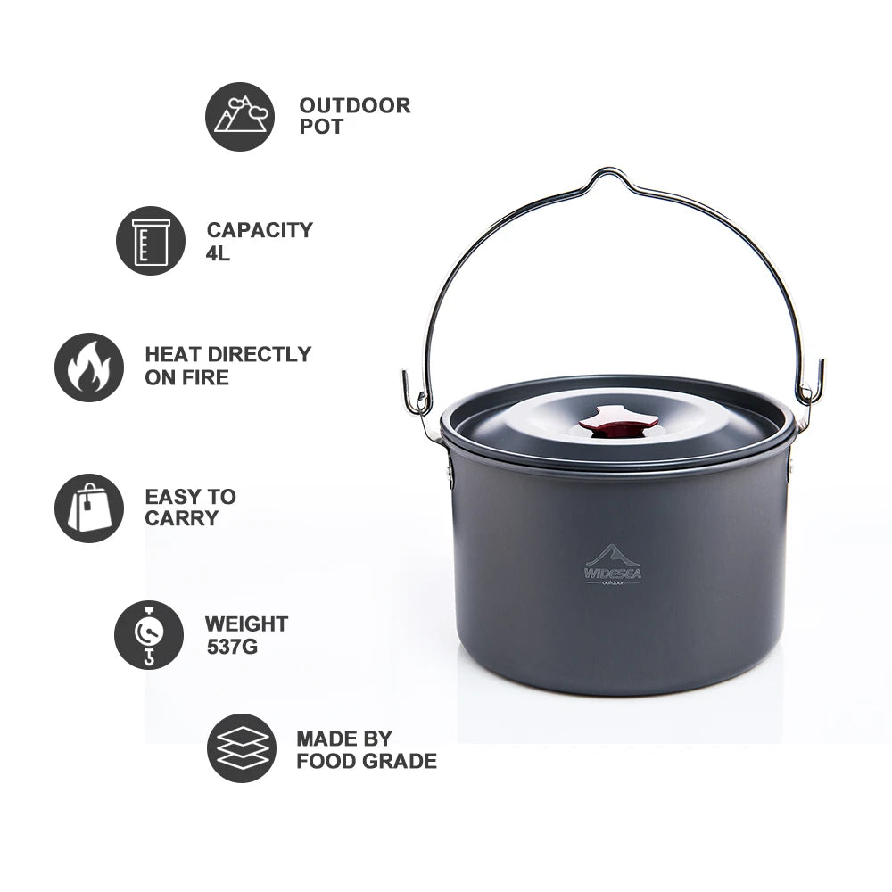 Aluminium camping kookpan 4 L – Lichtgewicht & Draagbaar