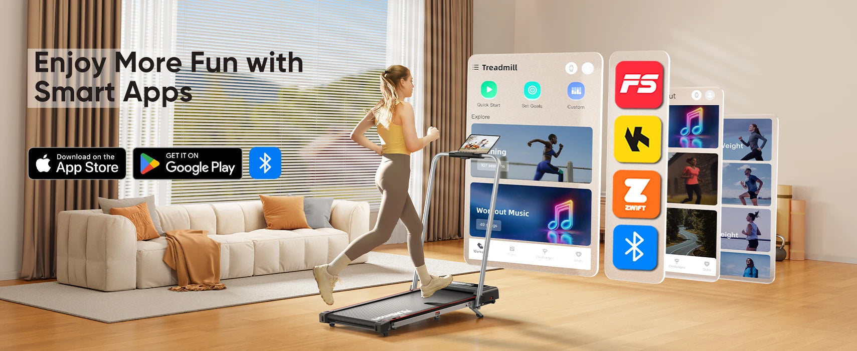 Opvouwbare Loopband voor Thuis – 4-in-1 12 km/u met Helling en App-Connect