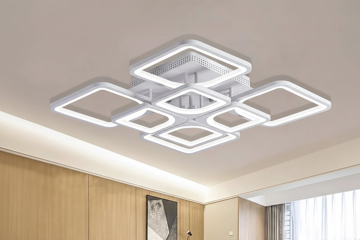Moderne LED Plafondlamp met Afstandsbediening – Dimbare Scandinavische Plafondverlichting voor Woonkamer, Slaapkamer & Eetkamer