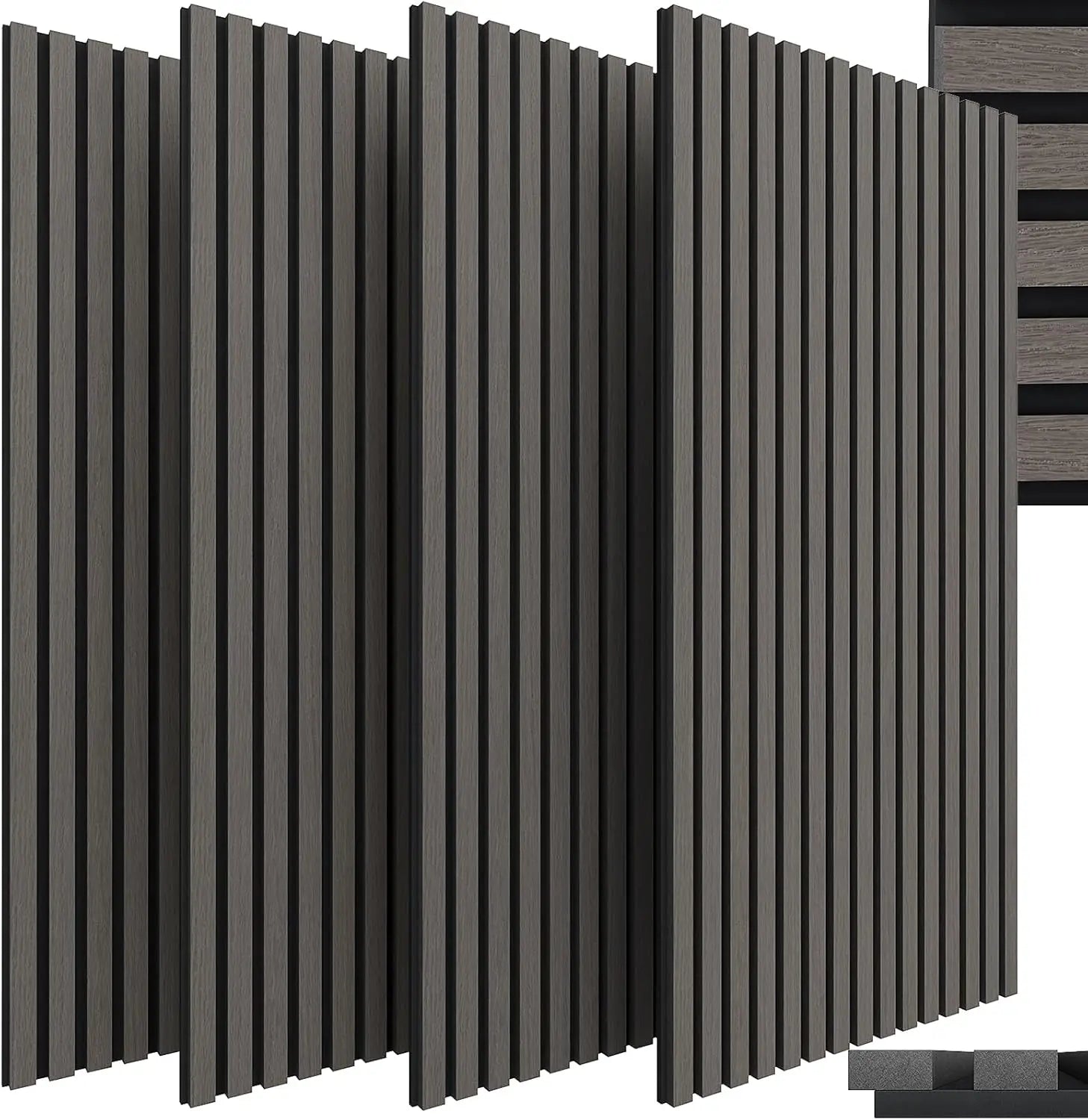 Houten Akoestische Panelen 120x60 cm Set van 4 – Geluidsabsorberende Wandpanelen met Houtlook voor Interieur