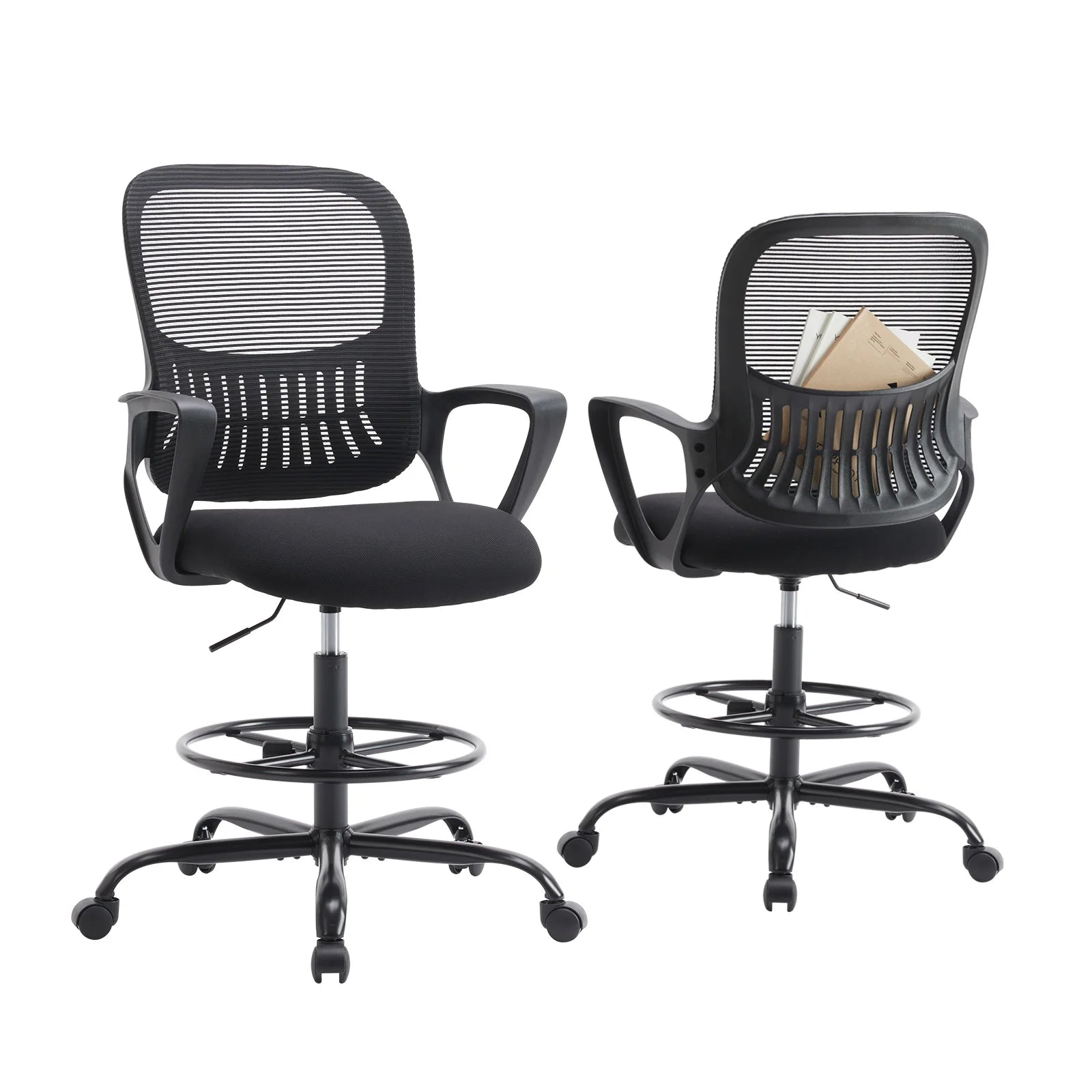Ergonomische Mesh Bureaustoel – Comfortabele Kantelbare Bureaustoel met Lendensteun en Wielen
