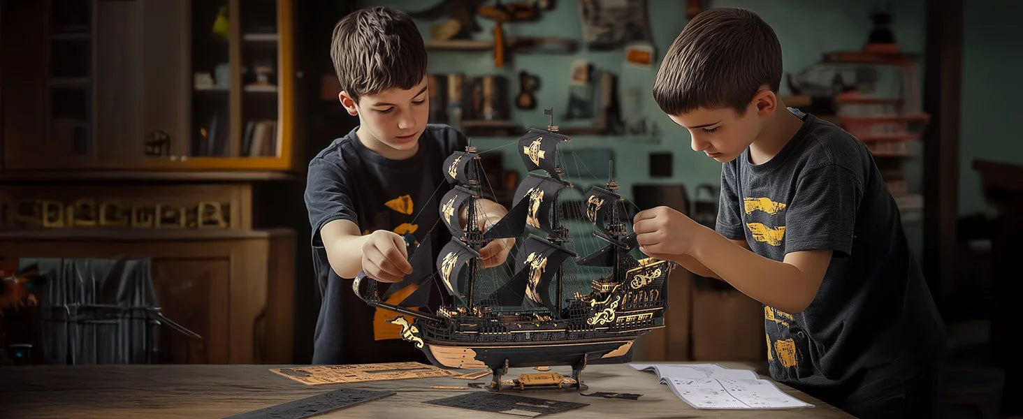 3D Houten Scheepsmodel Bouwpakket – Zeepaard Bark 603 Stuks – Historisch Driemastig Schip Model voor Volwassenen en Tieners