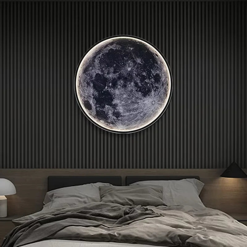 Moderne LED Maan Wandlamp met Afstandsbediening – Dimbare Wandverlichting voor Slaapkamer, Woonkamer & Hal