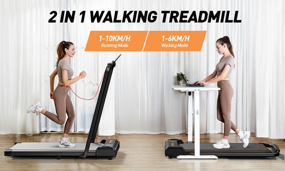 Loopband voor Thuis – 2-in-1 Inklapbare Walking Pad met 10 km/u en 2.5HP Motor