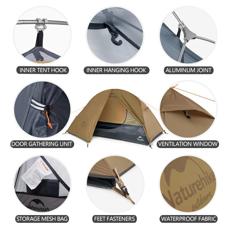 Ultralichte 1-Persoons Fietstent – Waterdichte Trekkingtent voor Backpacken en Kamperen