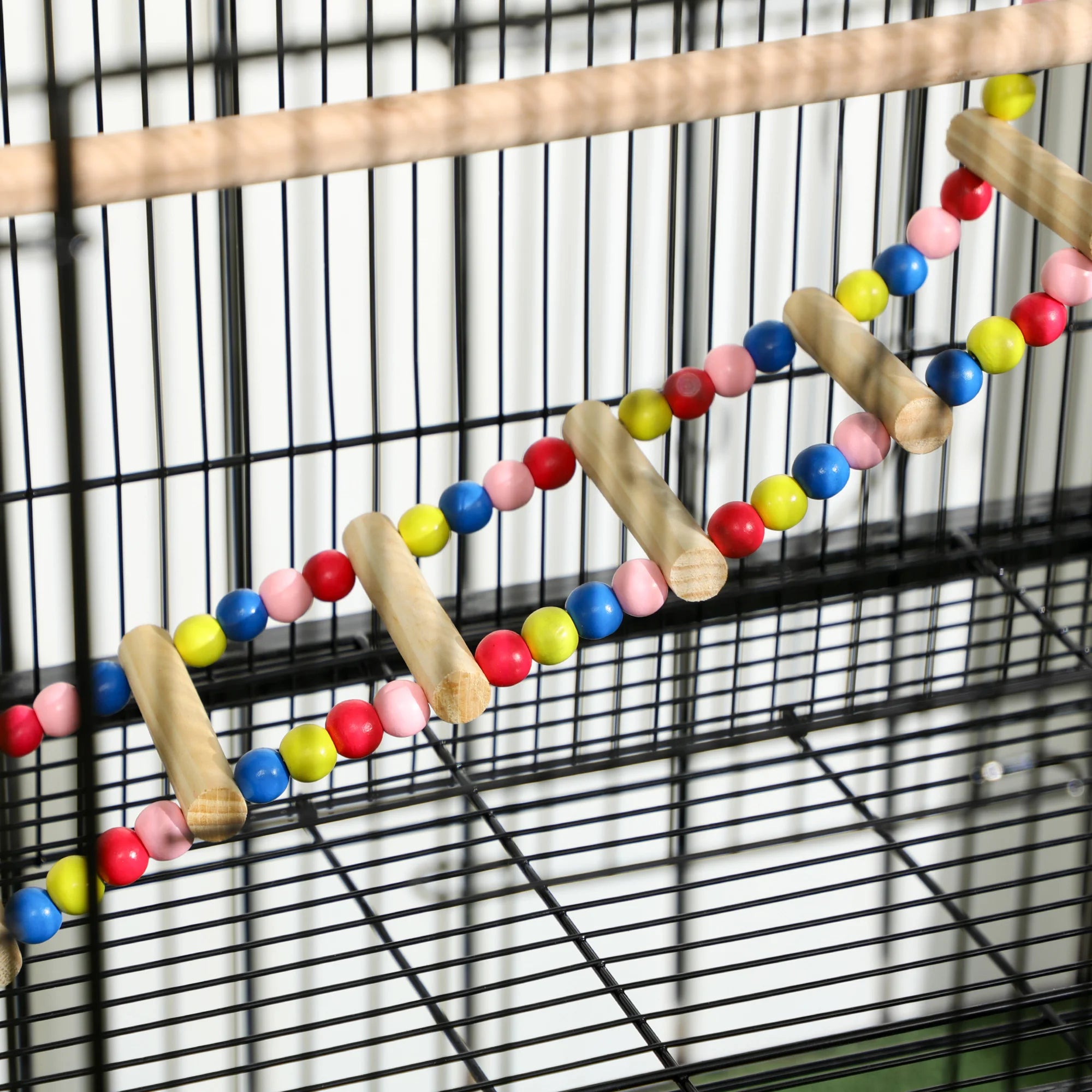 Grote Metalen Vogelkooi met Standaard en Wieltjes – Ruime Vogelkooi voor Parkieten en Kleine Vogels 133 cm