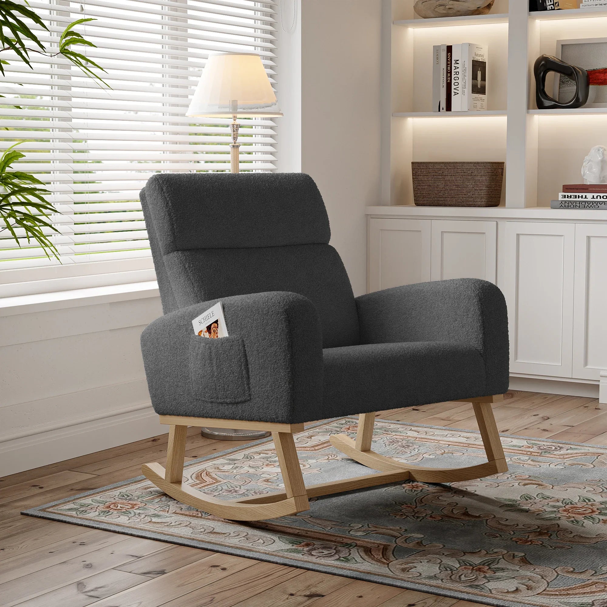 Fluwelen ergonomische schommelstoel – Luxe relaxstoel met comfortabele bekleding en stevig frame