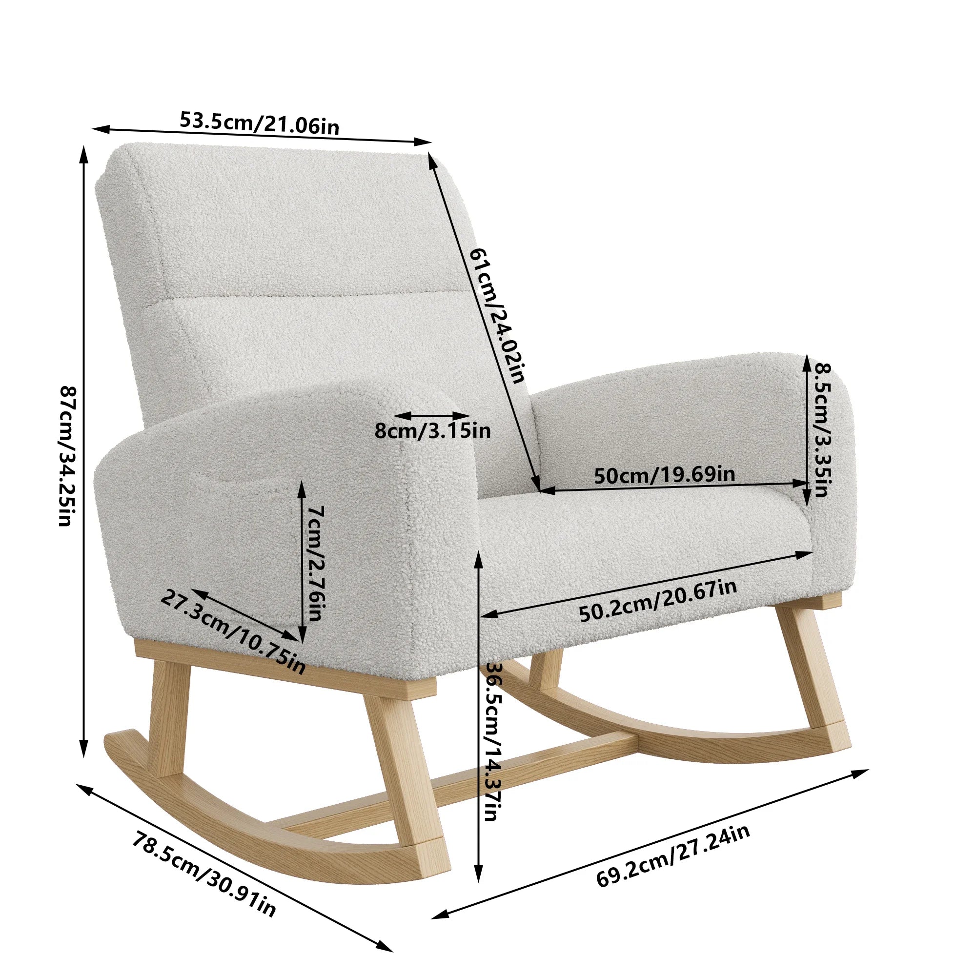 Fluwelen ergonomische schommelstoel – Luxe relaxstoel met comfortabele bekleding en stevig frame