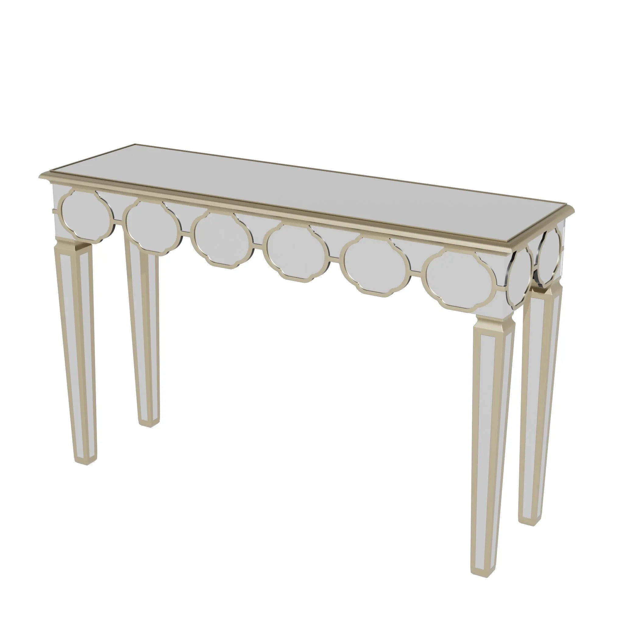Spiegelconsole Tafel Zilver Goud met Spiegelafwerking – Moderne Sidetable voor Hal en Woonkamer (120 cm)