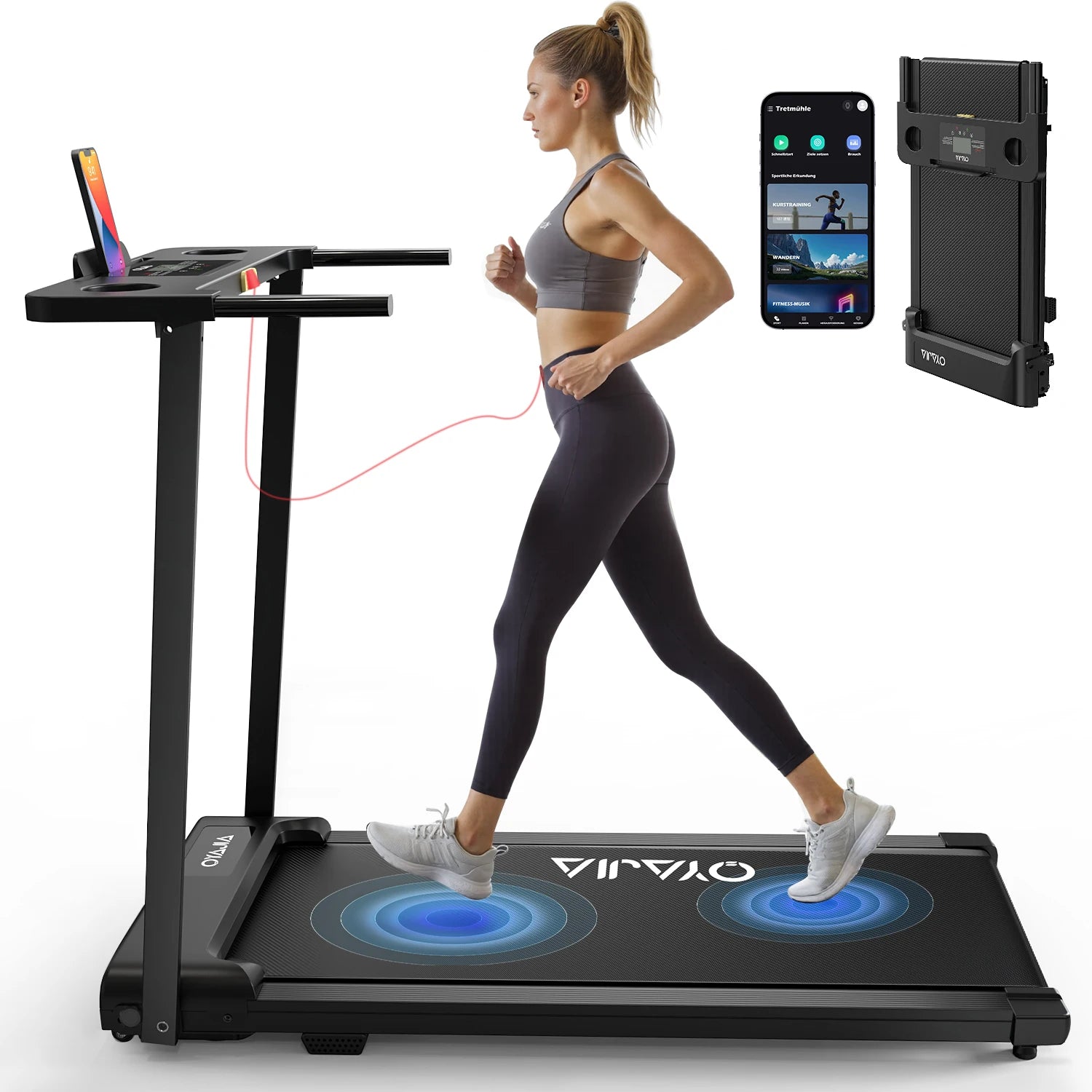 3-in-1 Inklapbare Loopband voor Thuis met App & LED Display – Stil tot 12 km/u