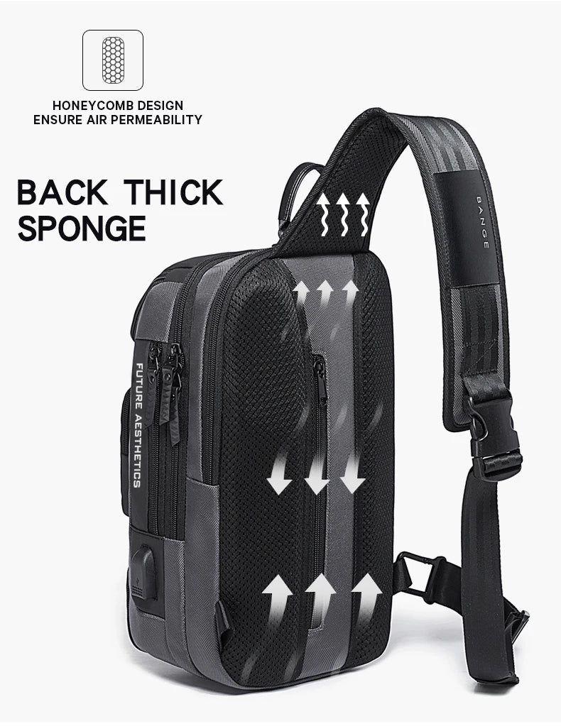 Waterdichte Anti‑Diefstal Crossbody Tas Heren – Multifunctionele Sling Bag voor Reizen & Dagelijks Gebruik