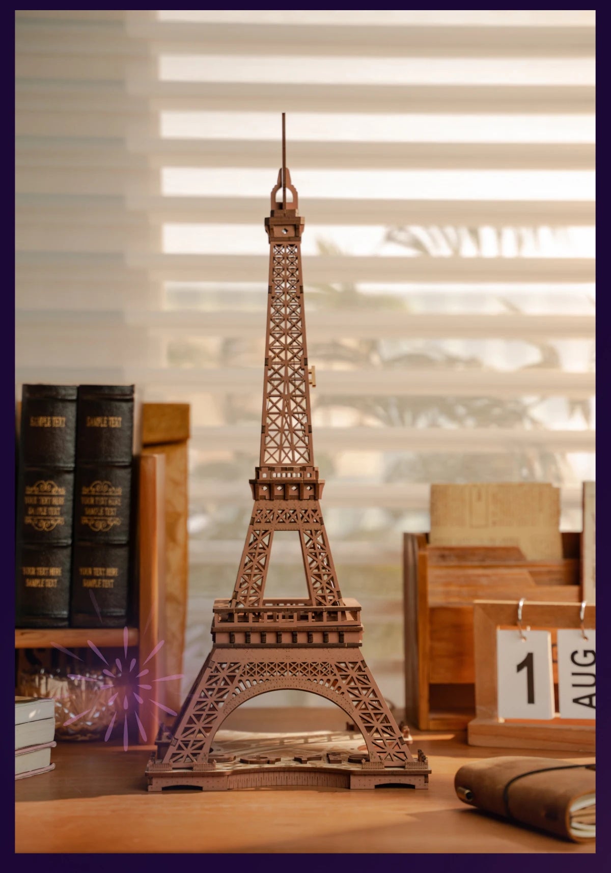 3D Houten Puzzel Eiffeltoren met LED Licht – DIY Modelbouw Kit voor Volwassenen en Kinderen – Creatief Knutselpakket 22x21x49 cm