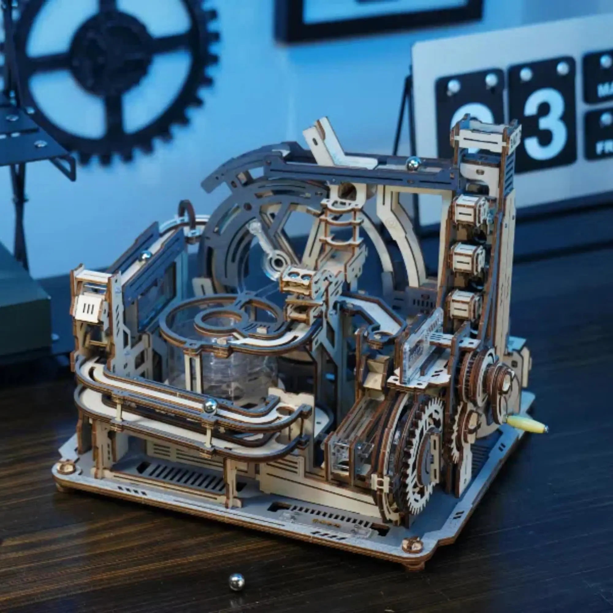 Elektrische 3D Knikkerbaan met Licht – Houten Bouwpuzzel voor Kinderen en Jongeren – Educatief Speelgoed Creatief & Technisch