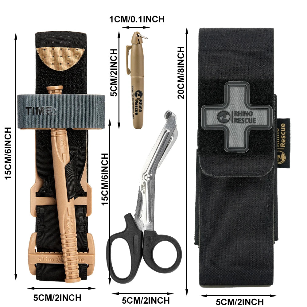 Tactische Molle Tourniquet Pouch met Traumaschaar & Marker – Eerste Hulp Outdoor & Militair