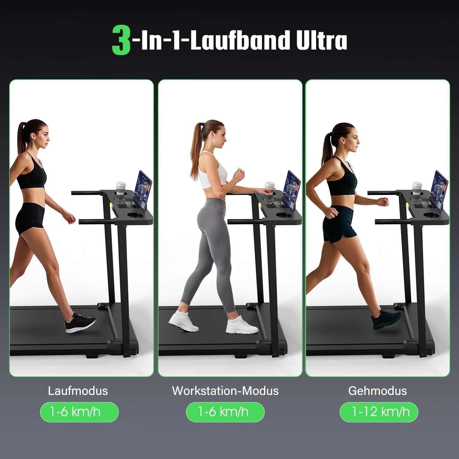 3-in-1 Inklapbare Loopband voor Thuis met App & LED Display – Stil tot 12 km/u