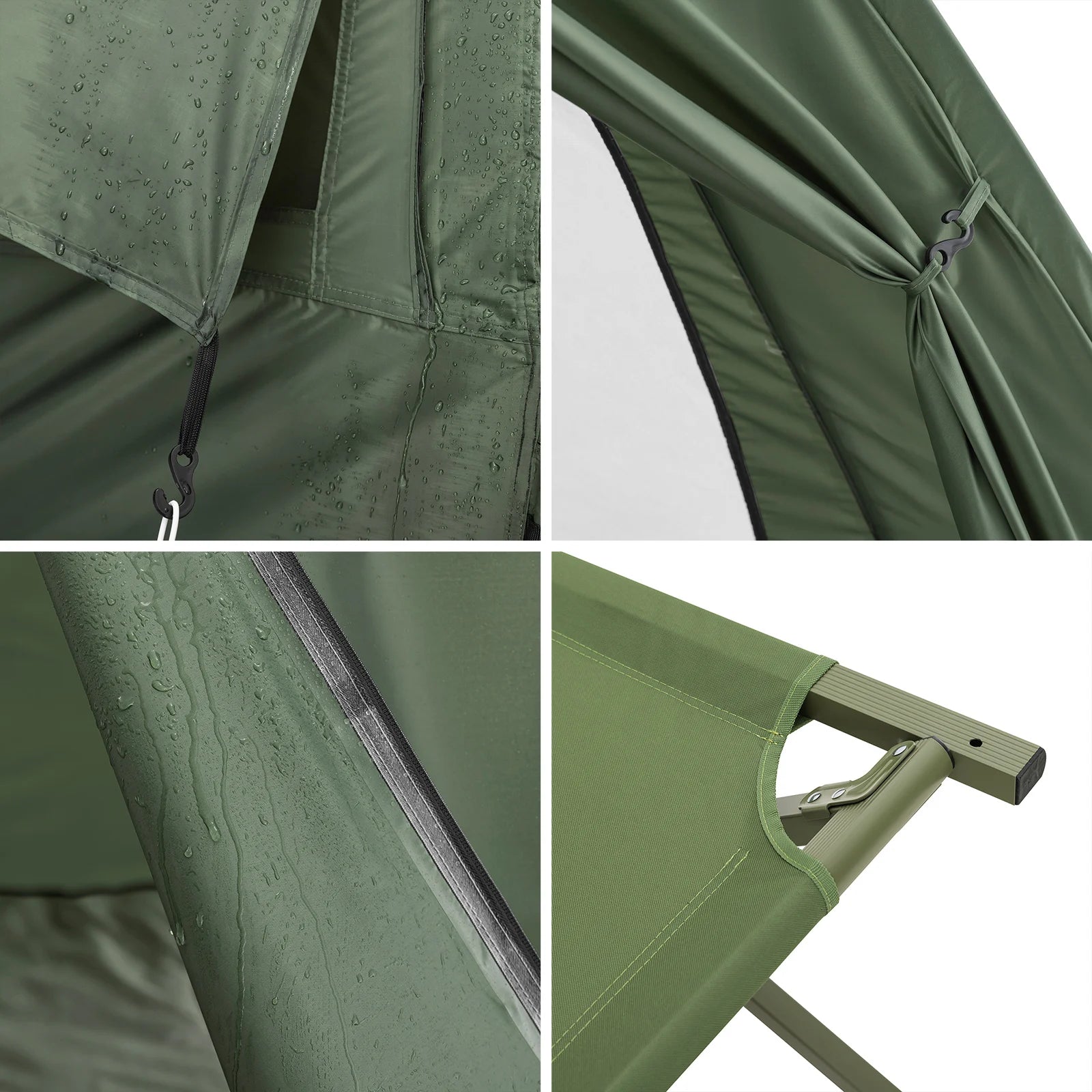 3-in-1 Opblaasbare Campingtent Groen – Met Lamphaak, Schoenopslag en Draagtas met Wielen