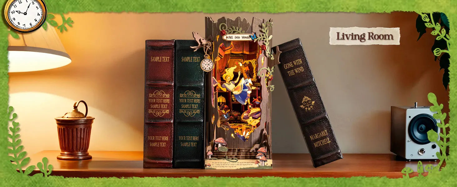 DIY Miniatuur Book Nook Kit – Houten Sprookjeshuis met LED Verlichting – Creatieve Puzzel voor Volwassenen en Kinderen