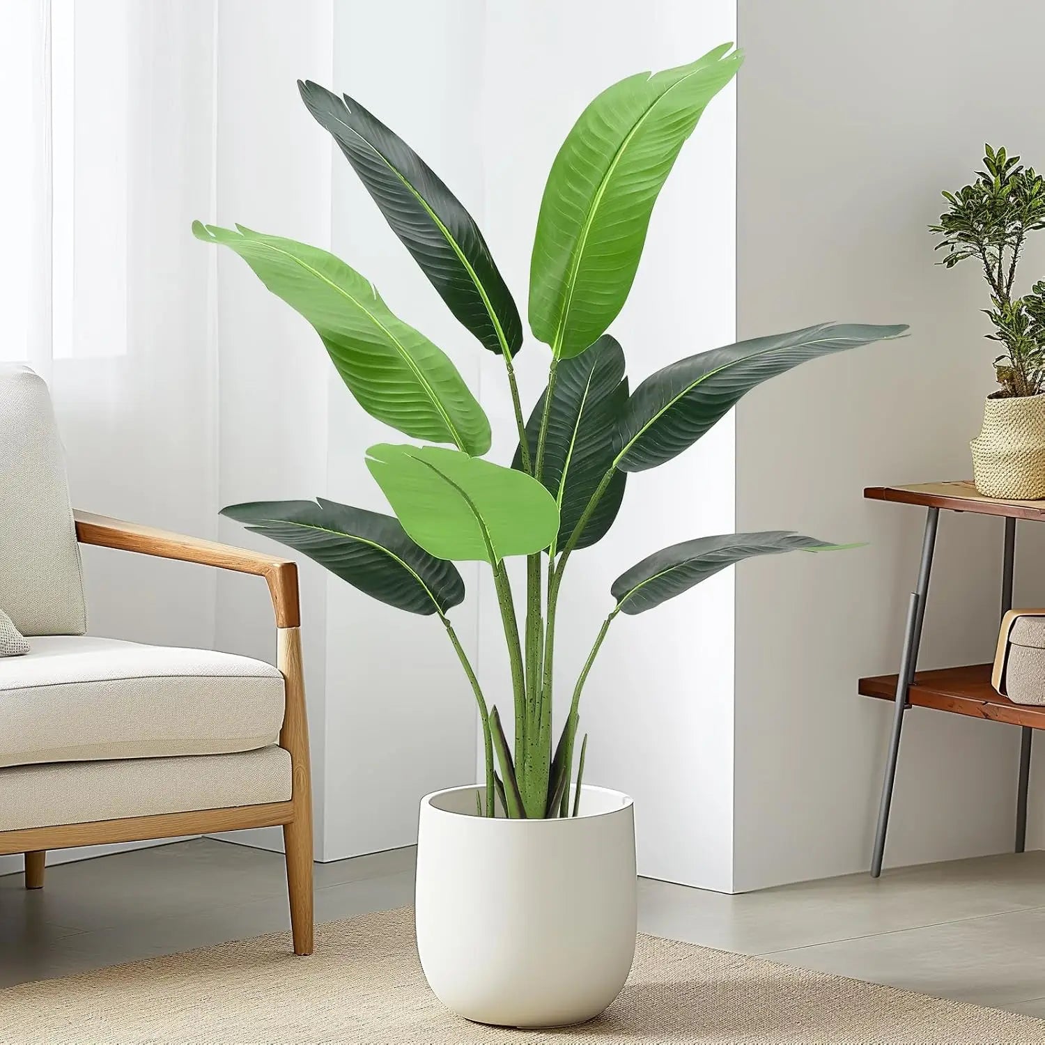 Kunst Strelitzia Plant 120 cm – Realistische Bird of Paradise Kunstplant voor Binnen & Buiten