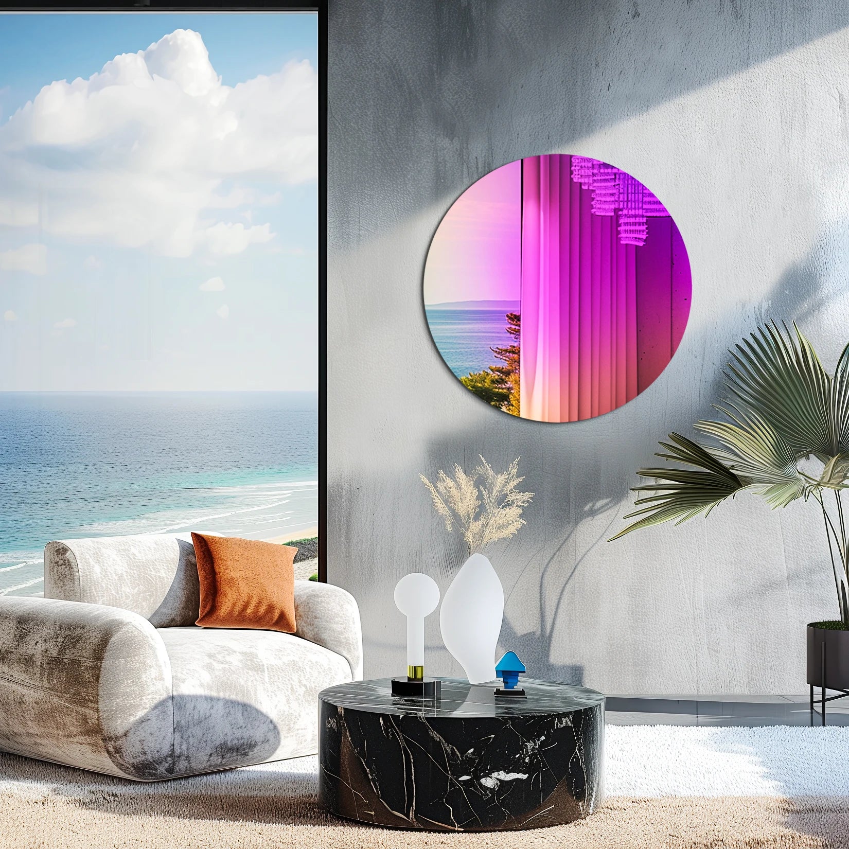 Iriserende Ronde Wandspiegel Regenboog Glas – Moderne Decoratieve Spiegel