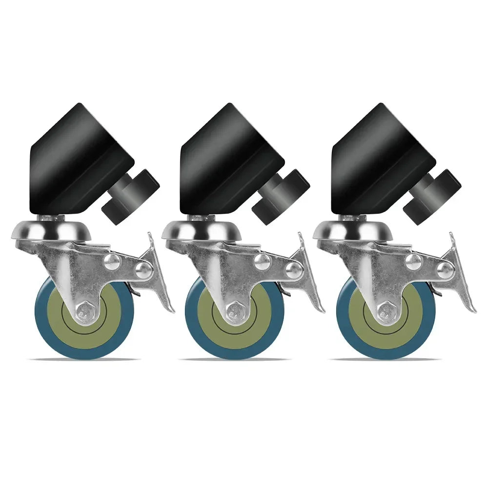 3x C-Stand Zwenkwielen 25mm – Vergrendelbare Wielen voor Lichtstatief en Magic Arm – Fotografie Accessoires
