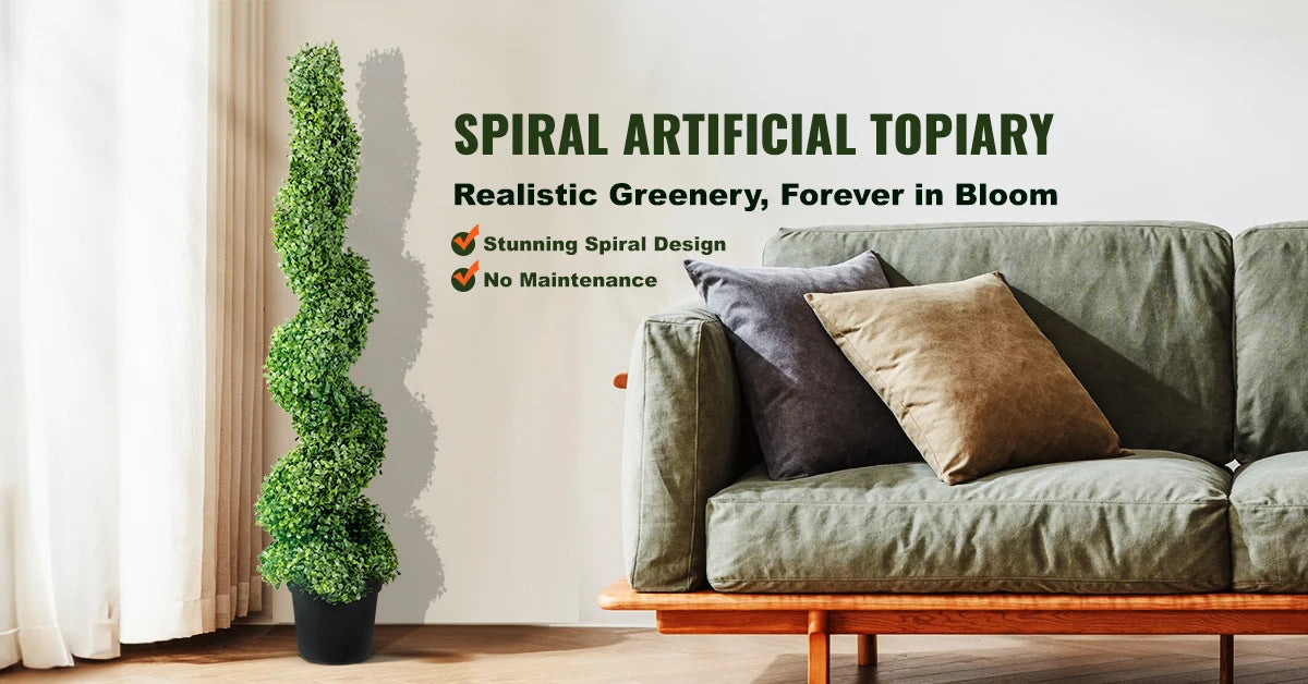 Kunstmatige Buxus Spiraalplant 24-48 cm – Luxe Onderhoudsvrije Groene Decoratie voor Binnen & Buiten