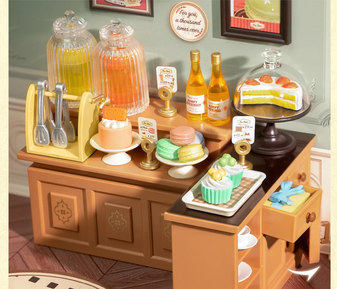 Miniatuur Poppenhuis Bouwset – Burgers Bar Thema – Creatieve DIY Bouwstenen voor Kinderen en Tieners