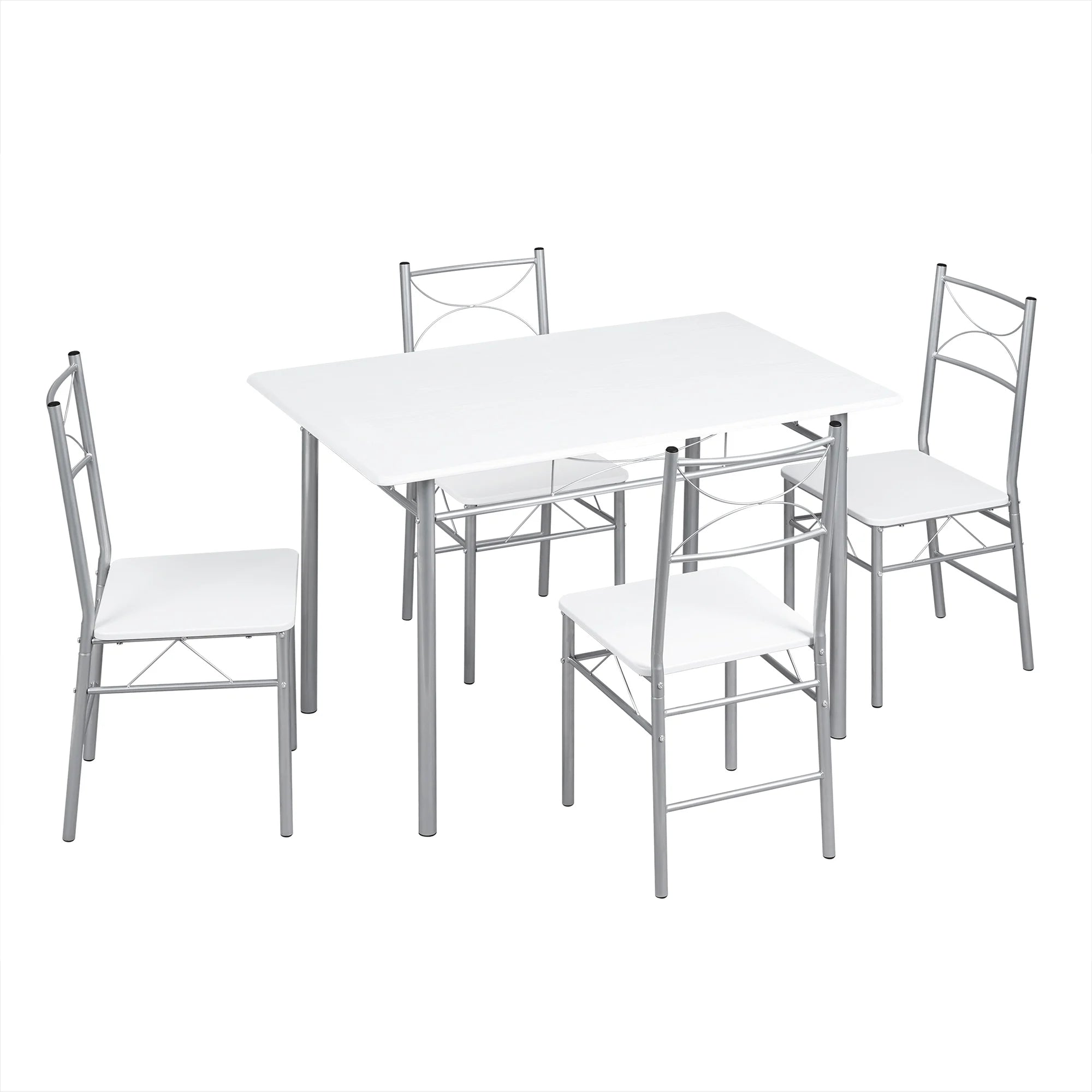 Eettafel Set voor 4 Personen – Rechthoekige Tafel met 4 Stoelen
