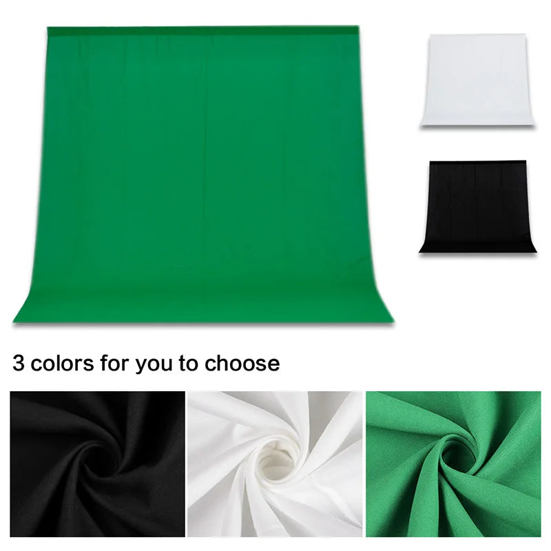 Muslin Fotografie Achtergrond 1,5×2 m – Groen/Wit/Zwart/Grijs – Duurzame Katoenen Studio Achtergrond voor Portret, Product en Video