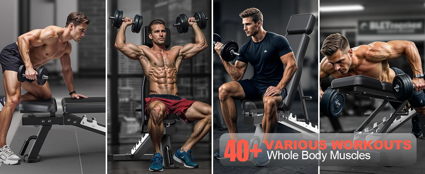 Opvouwbare Verstelbare Fitnessbank – Multifunctionele Weight Bench voor Full Body Training