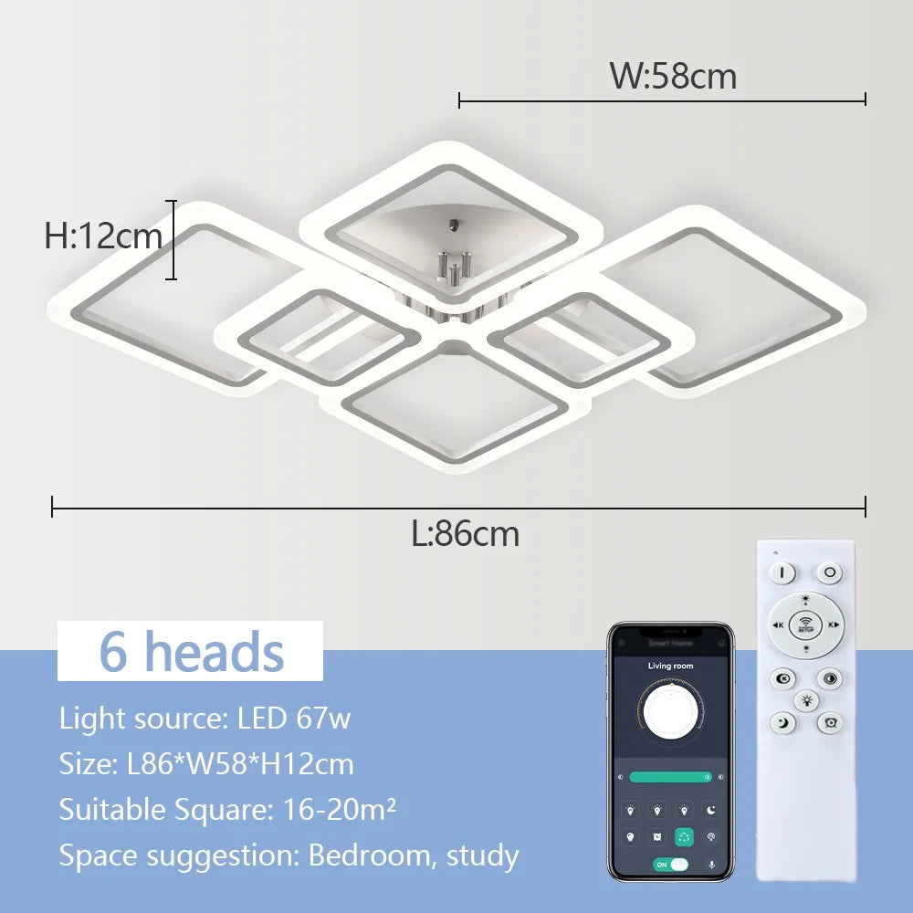 Moderne LED Plafondlamp met Afstandsbediening – Vierkante Dimbare Smart Ceiling Light