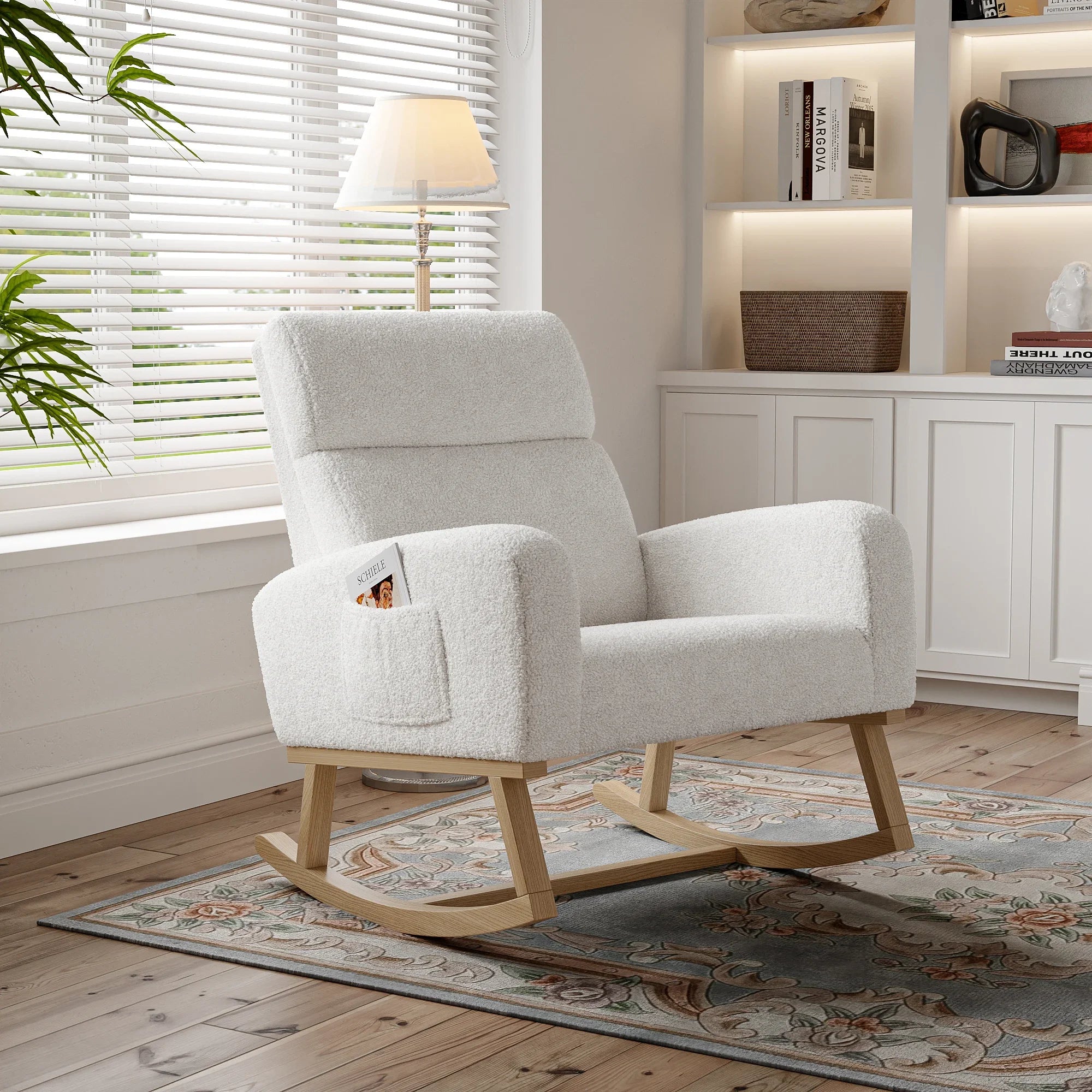 Fluwelen ergonomische schommelstoel – Luxe relaxstoel met comfortabele bekleding en stevig frame