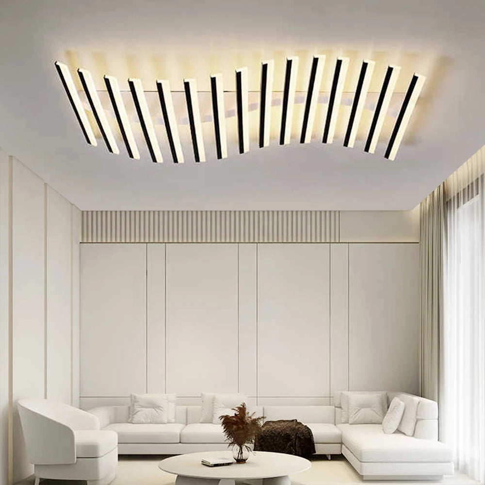 Dimbare LED Plafondlamp Golfvorm – Moderne Design Plafondlamp met Afstandsbediening & 3 Lichtkleuren