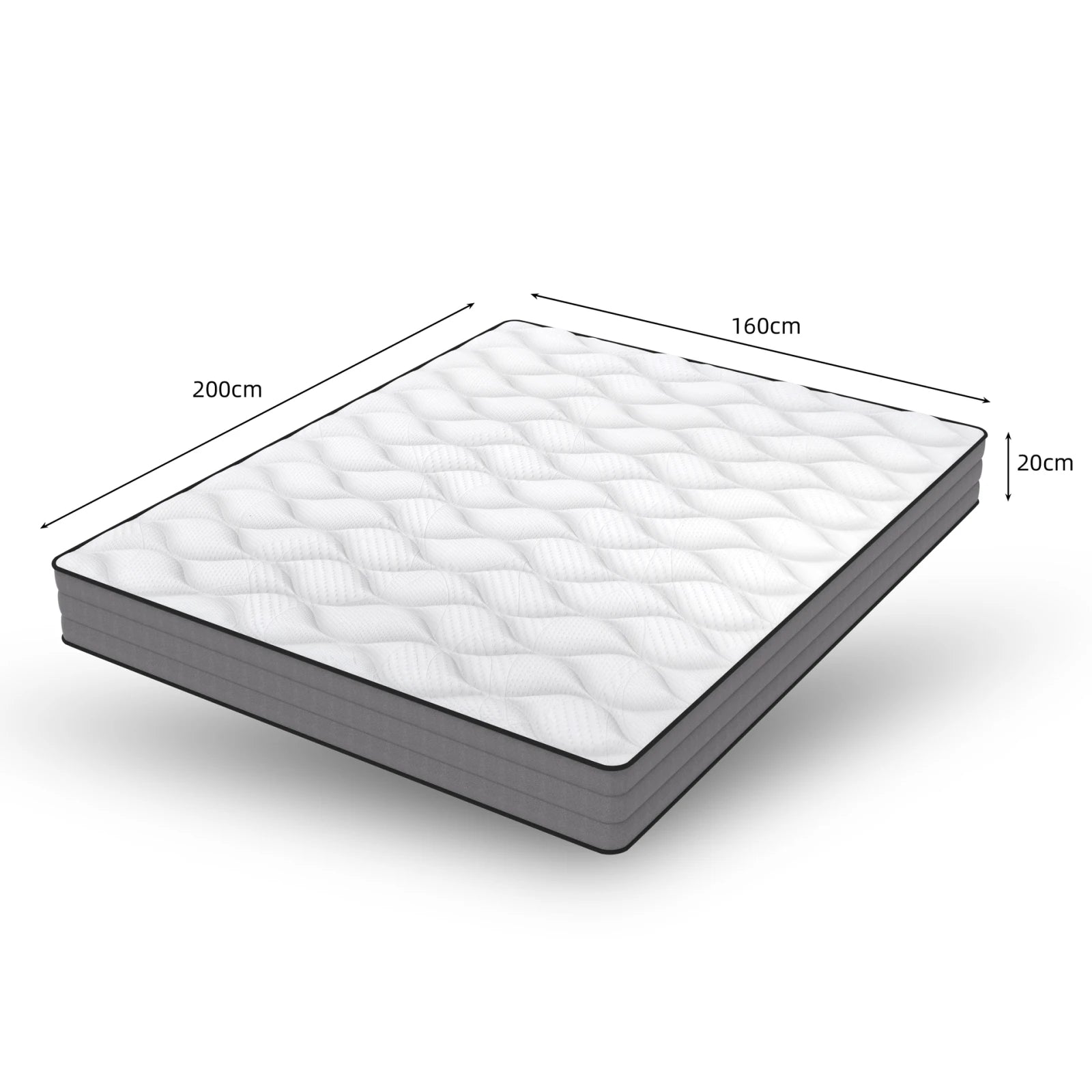 Pocketveringmatras 90x200 cm – 7‑zones H3 – Ergonomische ondersteuning & comfort