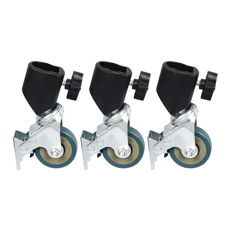 3x C-Stand Zwenkwielen 25mm – Vergrendelbare Wielen voor Lichtstatief en Magic Arm – Fotografie Accessoires