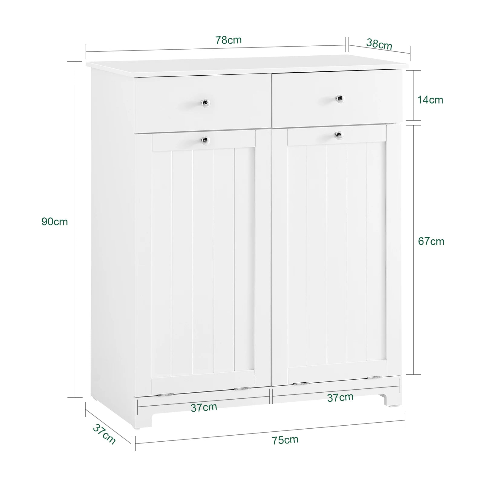 Badkamerkast met wasmand – Praktische opbergoplossing voor badkamer en wasruimte
