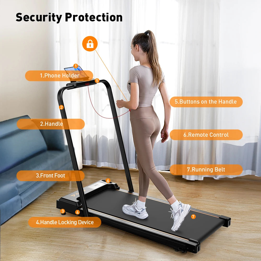 Loopband voor Thuis – 2-in-1 Inklapbare Walking Pad met 10 km/u en 2.5HP Motor