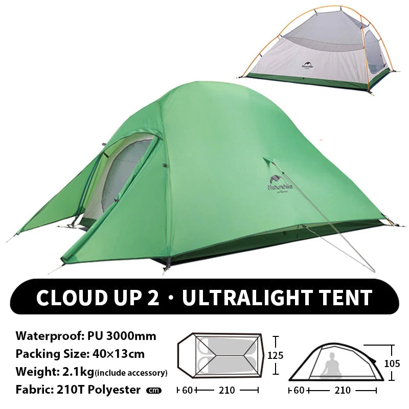 Ultralichte 1-Persoons Fietstent – Waterdichte Trekkingtent voor Backpacken en Kamperen