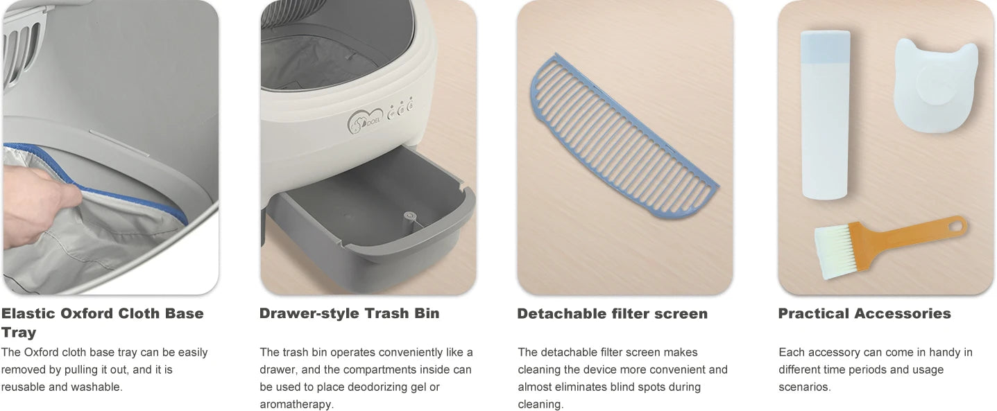 Automatische Kattenbak Zelfreinigend – Open-Top Kattenbak met App Bediening, Grote Capaciteit, Smart Litter Box met 2.4G WiFi