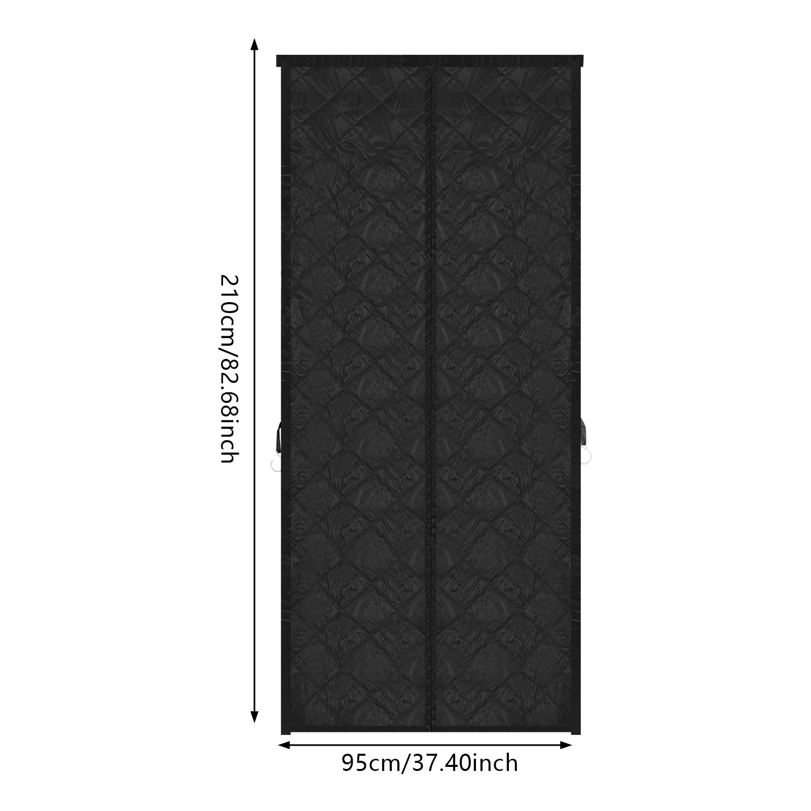 Thermisch Isolerend Magnetisch Deurgordijn – 95×210 cm Zwart/Grijs