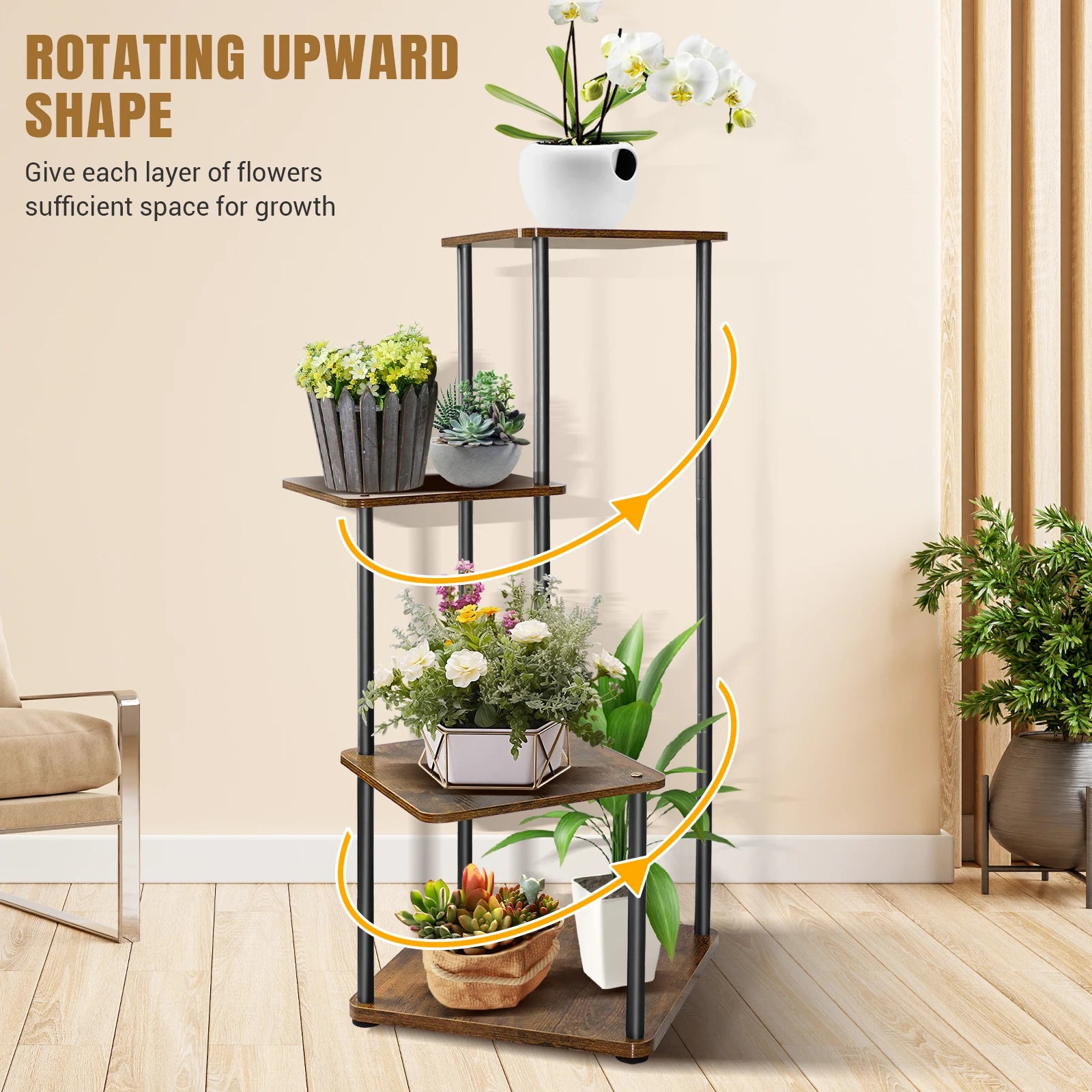 Metalen Plantenstandaard – Compacte Hoek Plantenrek voor Binnen & Buiten