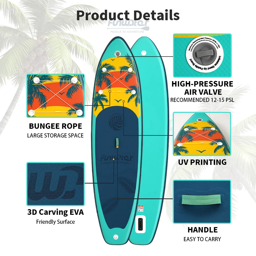 Opblaasbaar SUP Board - Paddle Board 320-385CM – Complete Stand Up Paddle Set met Antislip Deck