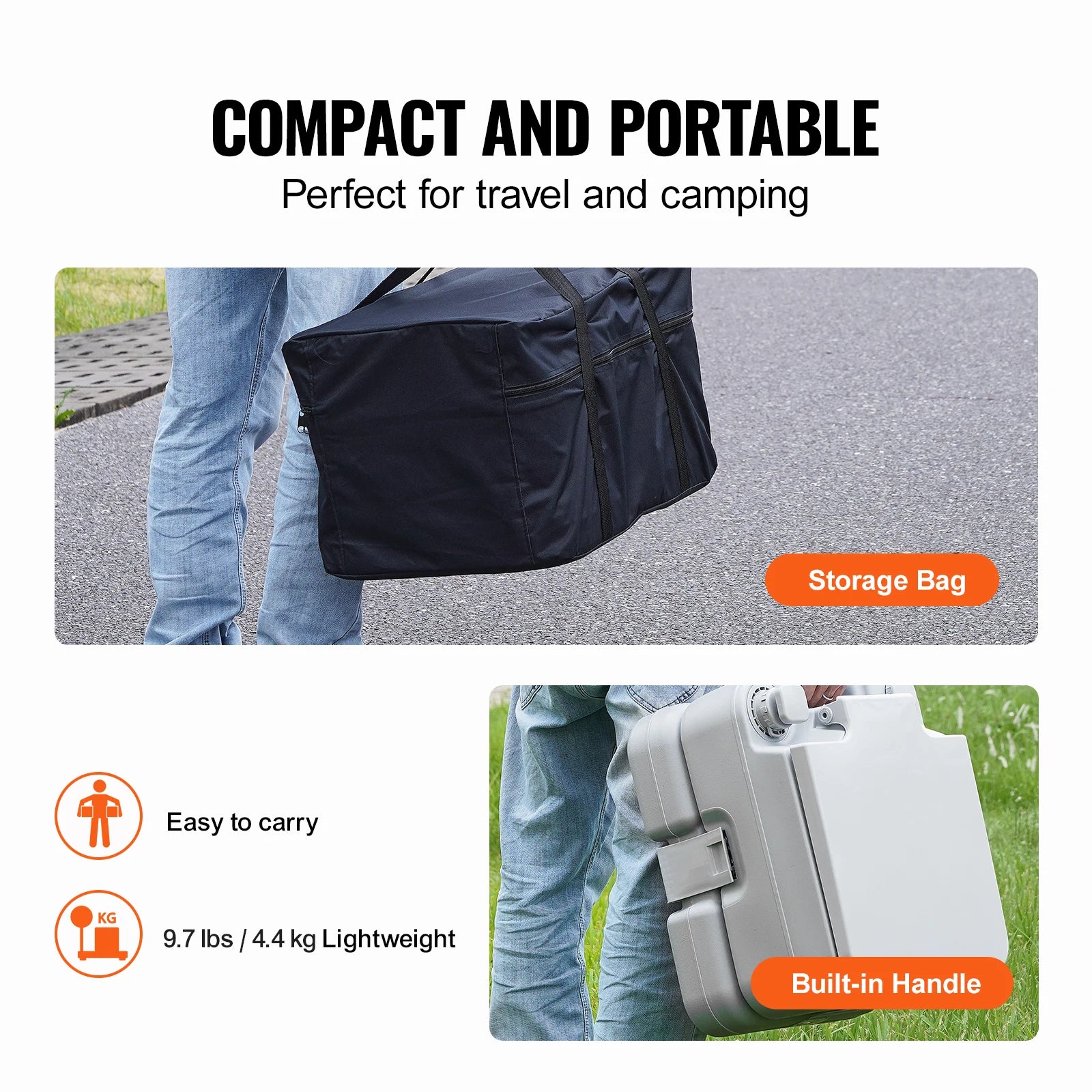 Draagbaar Campingtoilet – Hygiënisch, Geurloos & Lekvrij – WC Voor Kamperen, Boot & Outdoor