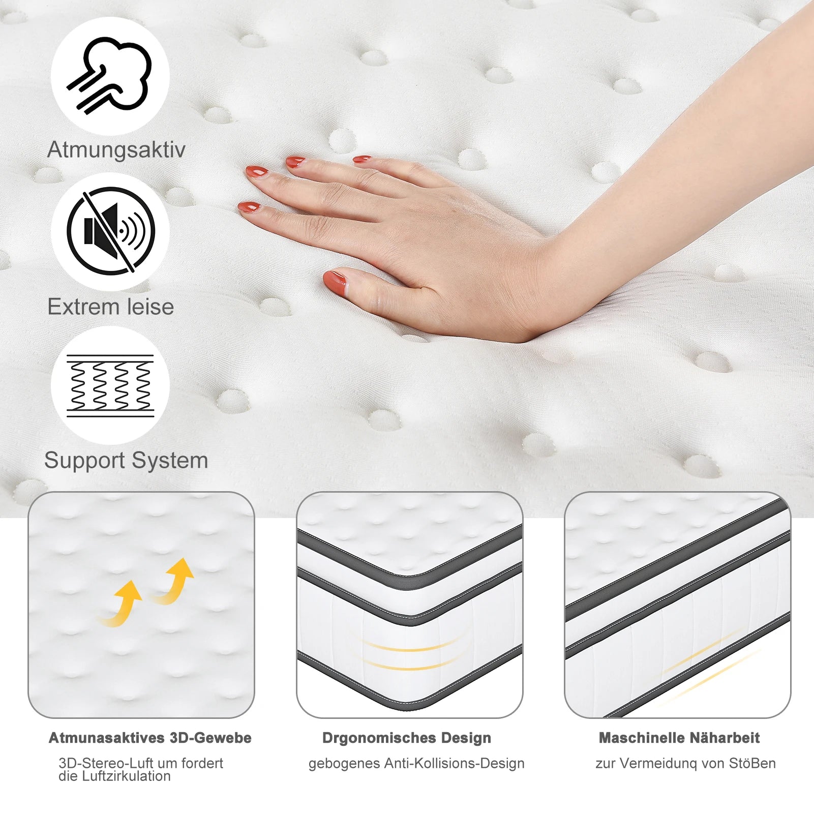 Pocketveringmatras 90–140x190/200 cm Medium – Comfort en Ondersteuning voor Goede Nachtrust