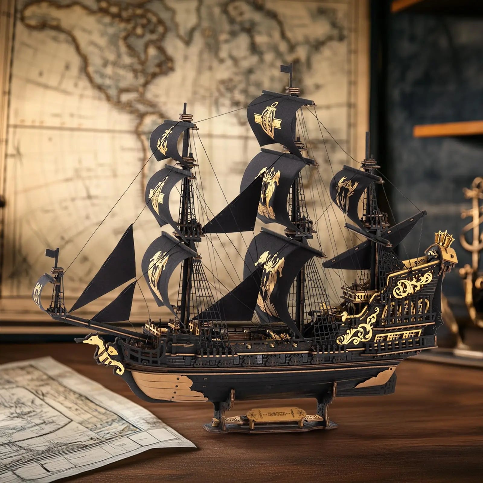 3D Houten Scheepsmodel Bouwpakket – Zeepaard Bark 603 Stuks – Historisch Driemastig Schip Model voor Volwassenen en Tieners
