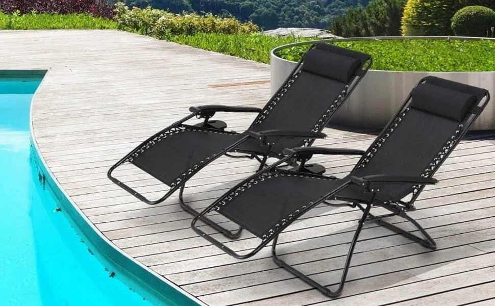 Opvouwbare Zero Gravity Ligstoel – Verstelbare Campingstoel met Bekerhouder – Relaxstoel voor Tuin & Camping tot 140 kg