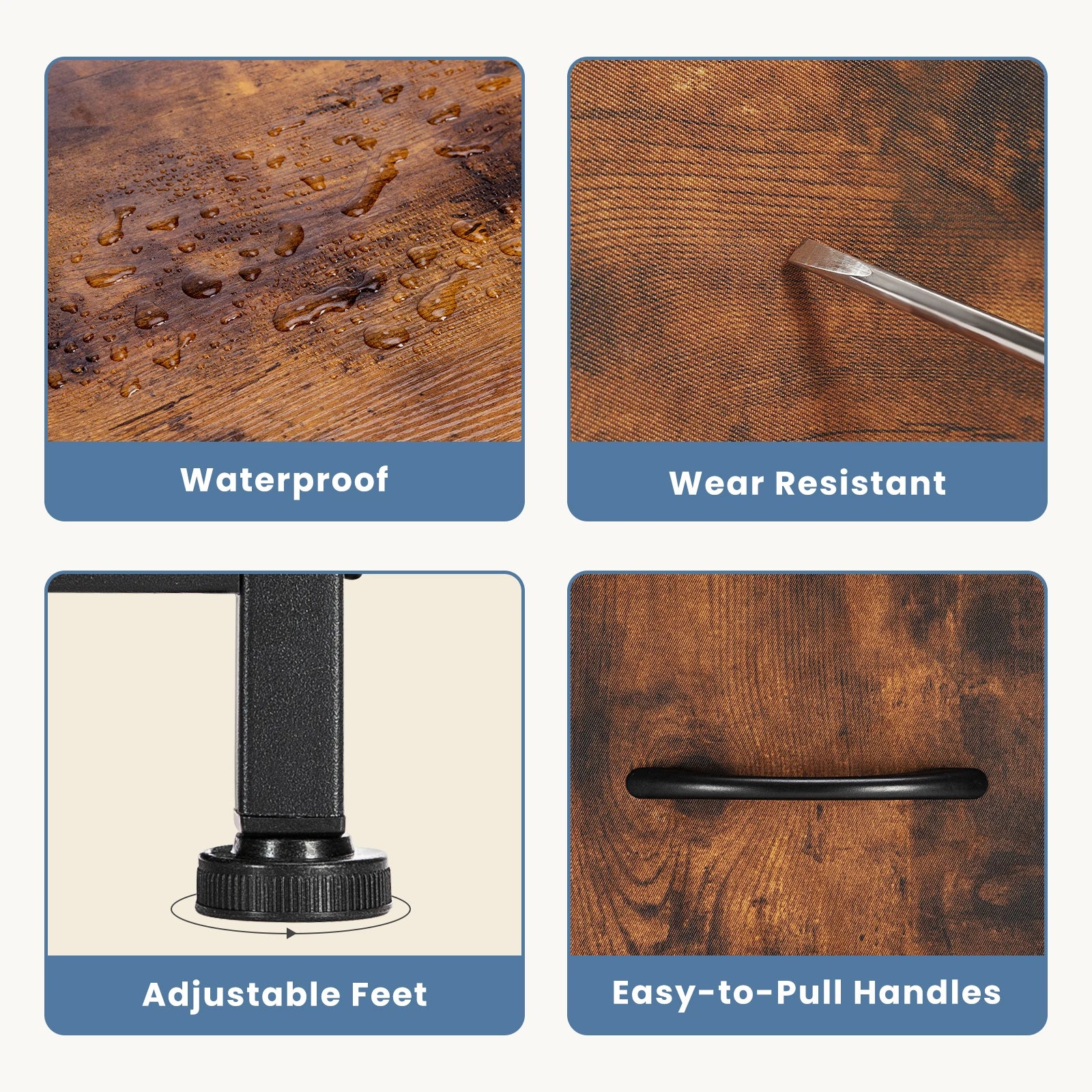 Moderne Kast met 4 Lades – Multifunctionele Slaapkameropberger