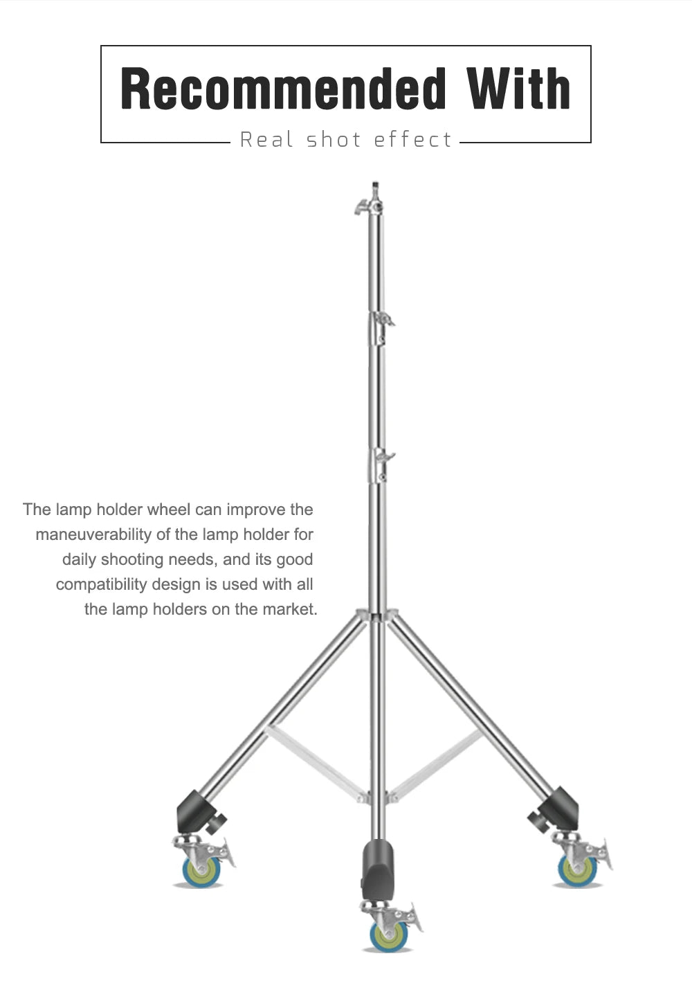 3x C-Stand Zwenkwielen 25mm – Vergrendelbare Wielen voor Lichtstatief en Magic Arm – Fotografie Accessoires