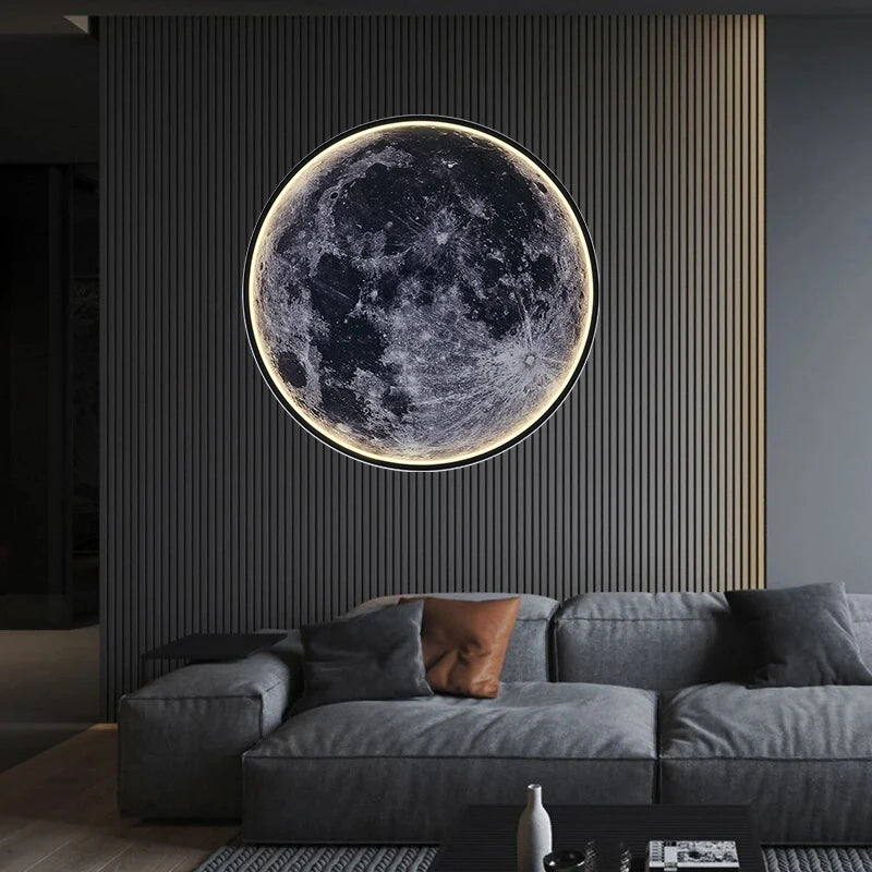Moderne LED Maan Wandlamp met Afstandsbediening – Dimbare Wandverlichting voor Slaapkamer, Woonkamer & Hal